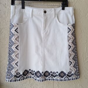 Anthropologie white denim skirt